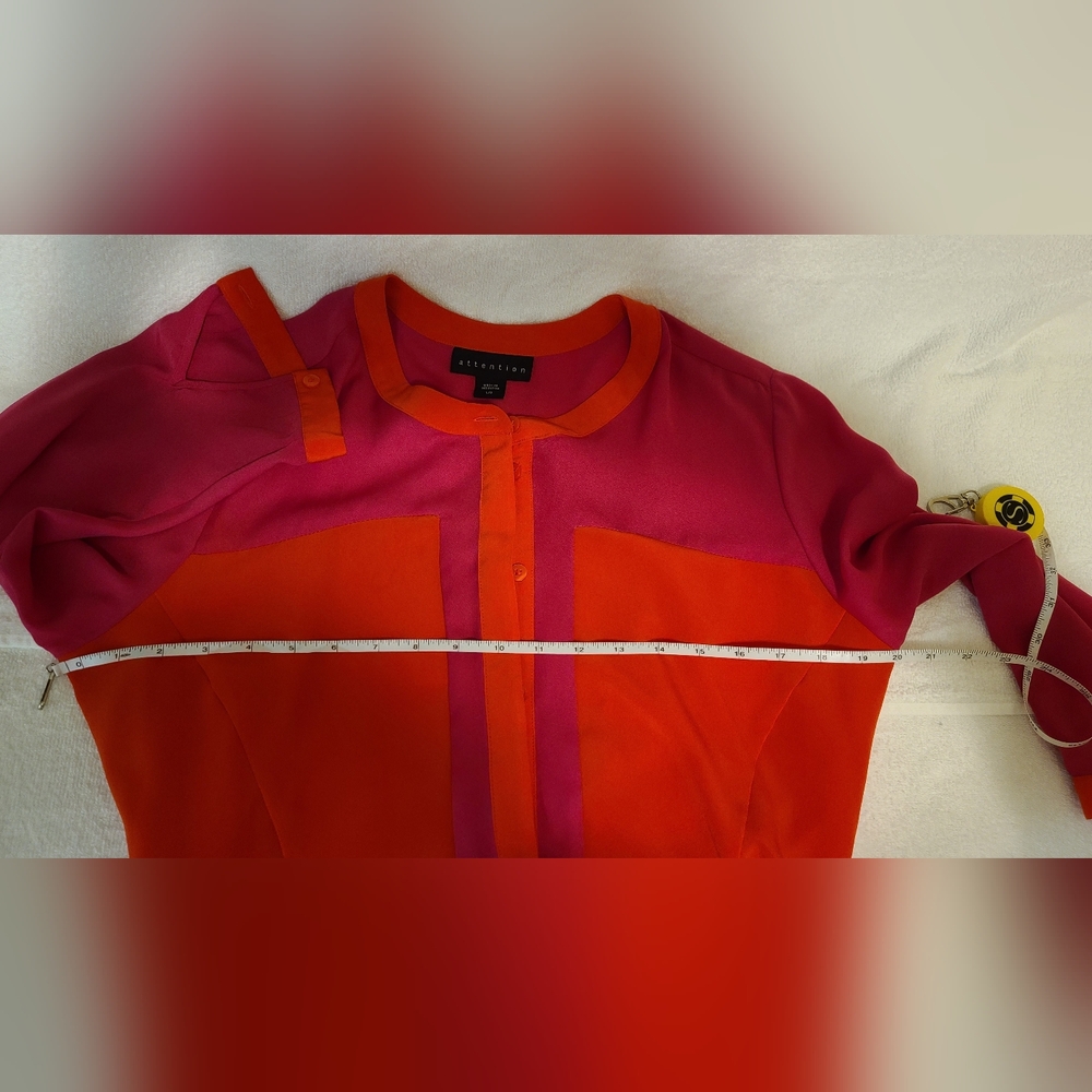 Attention Colorblock Shift Dress Pink&Orange Size L - Picture 10 of 16